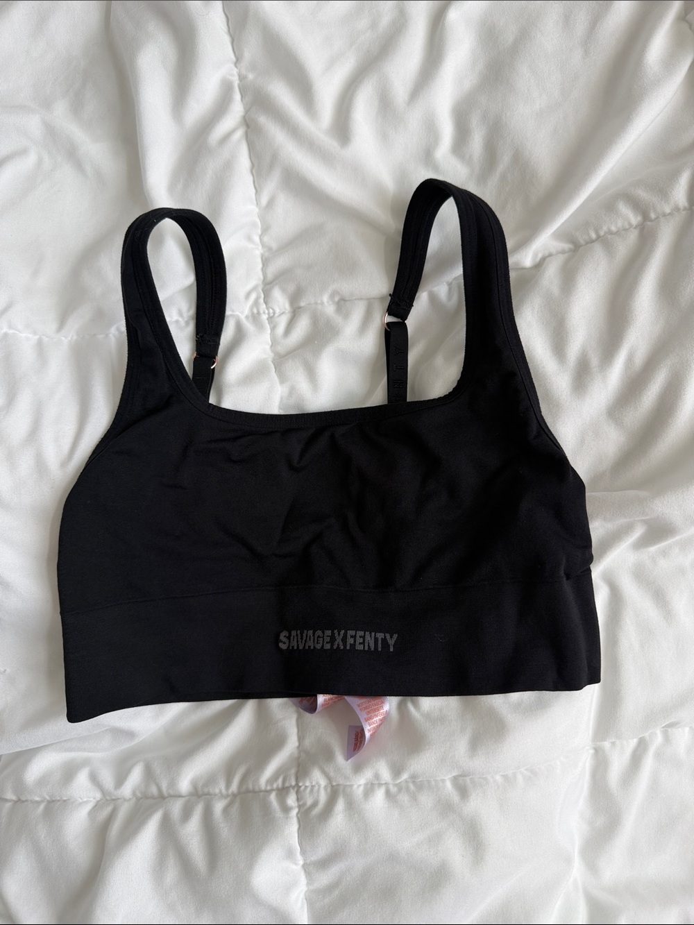 Savage X Fenty Black Seamless Crop Bralette
